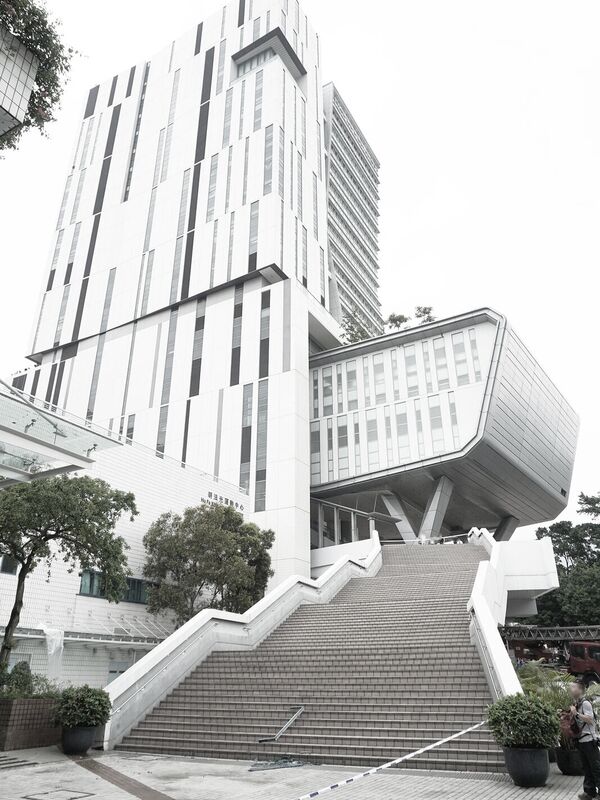 Stairs up to the Academic 3 building at City University of Hong Kong